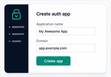 Instant Auth app creation screen
